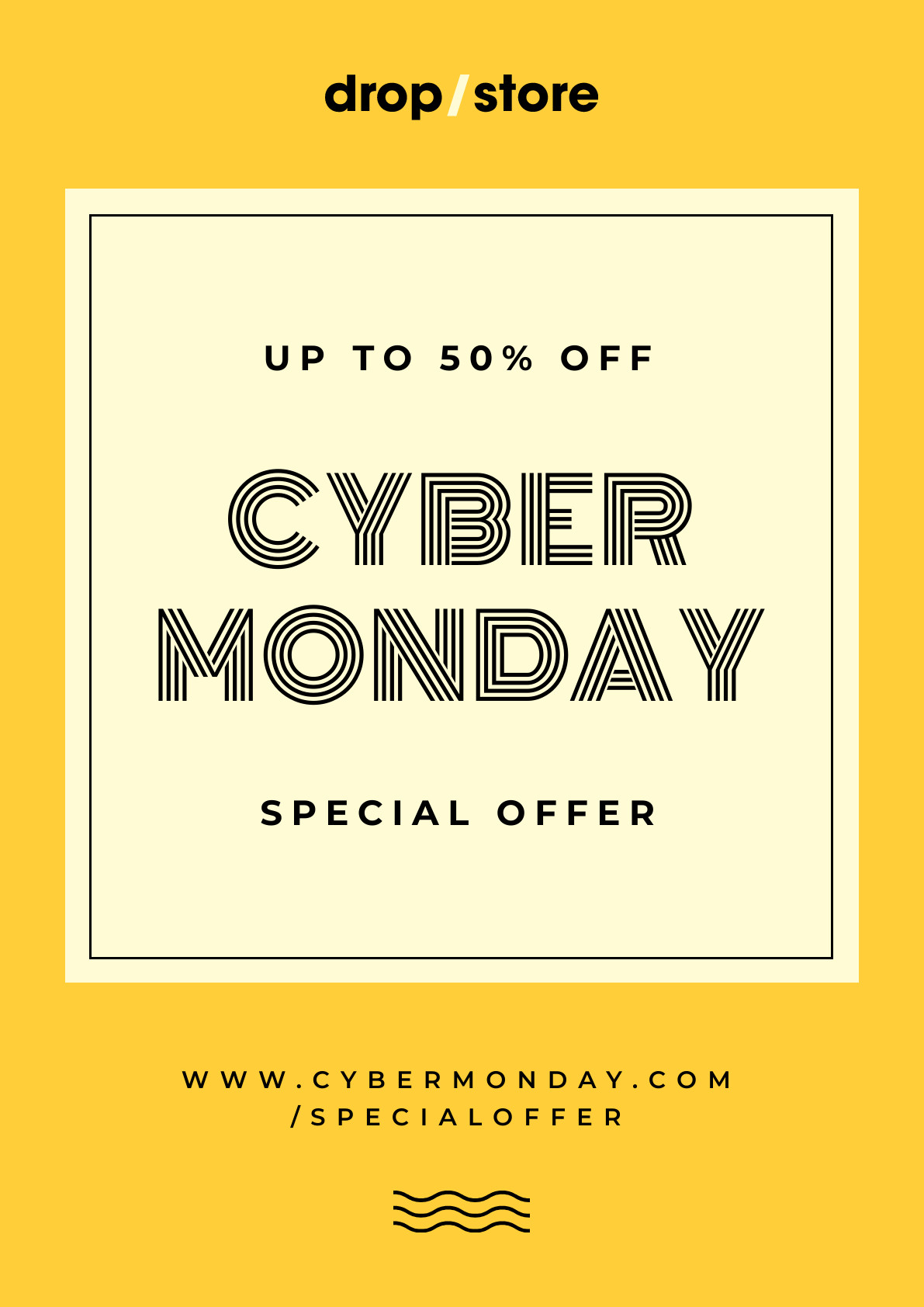 Retro Cyber Monday Poster Template 1191x1684 template