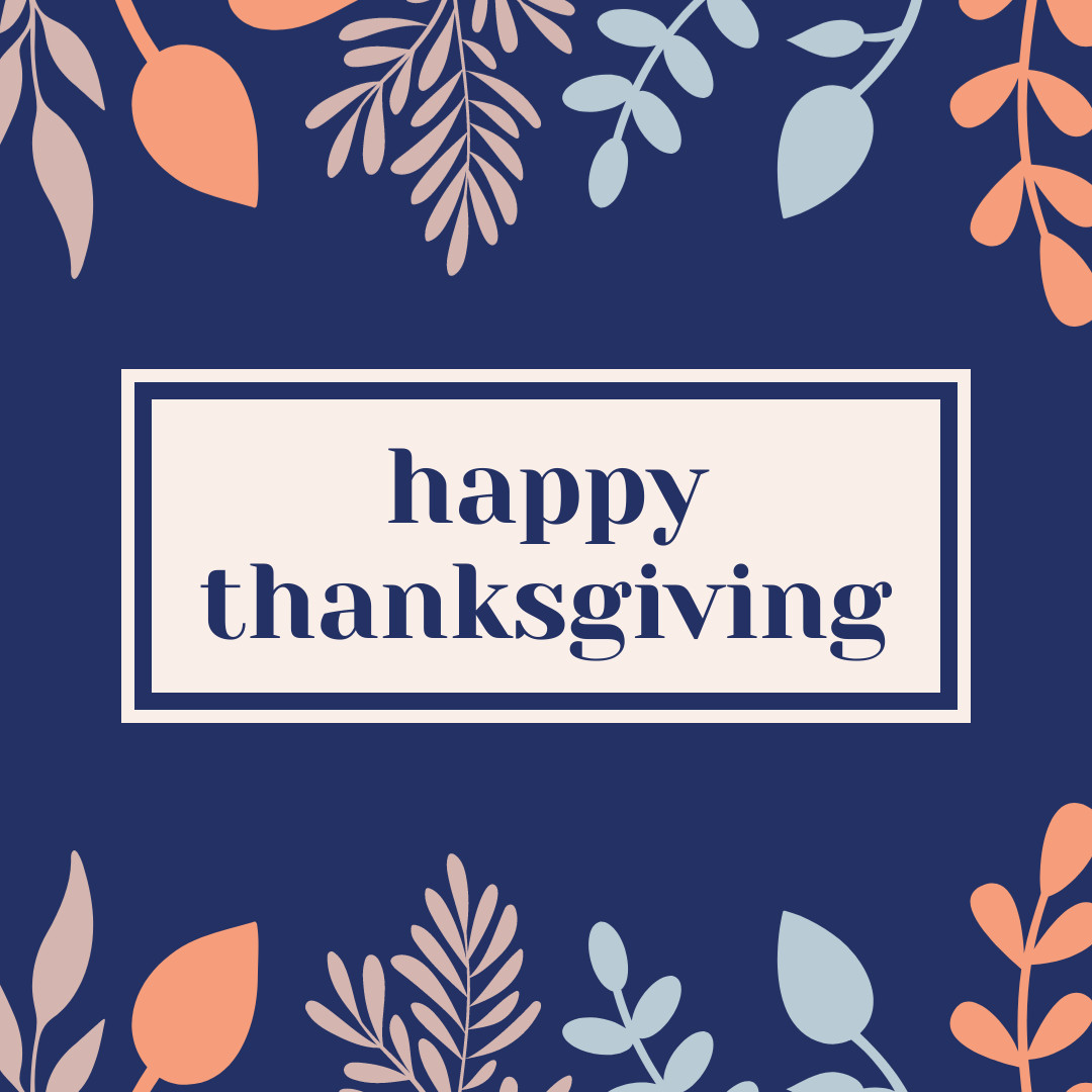 Blue Autumn Leaves Thanksgiving 1080x1080 template