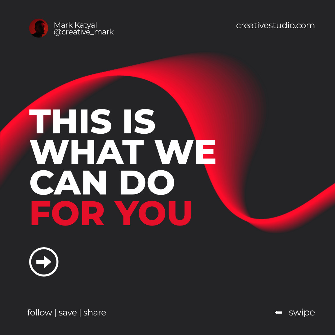 Red Creative Studio Service Carousel 1080x1080 template