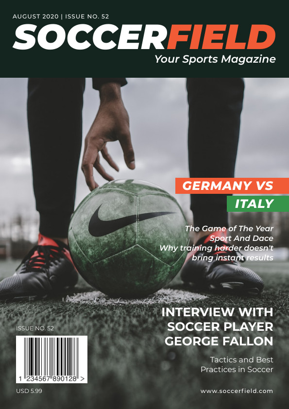 Soccer Field Sports – Magazine Cover Template 595x842 template