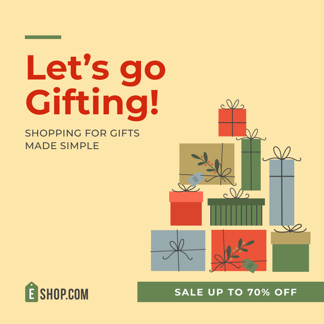 Let's Go Gifting Christmas Day 1080x1080 template