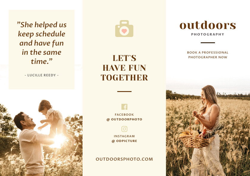 Family Outdoors Photography – Brochure Template 842x595 template