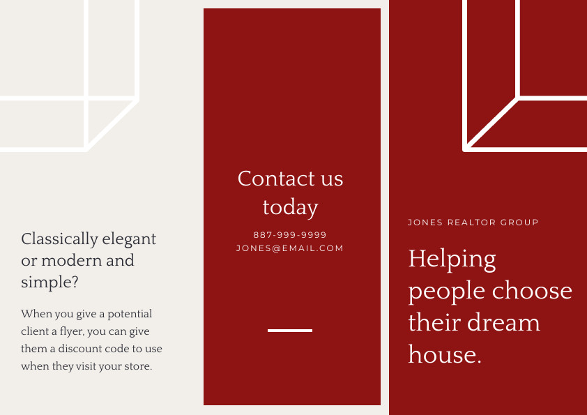 Real Estate The Jones Realtor Group Brochure 842x595 template