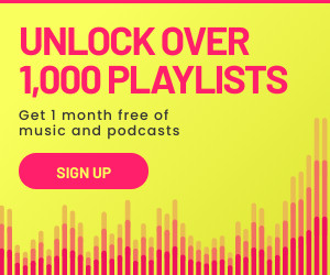 Unlock Over 1000 Playlists 300x250 template