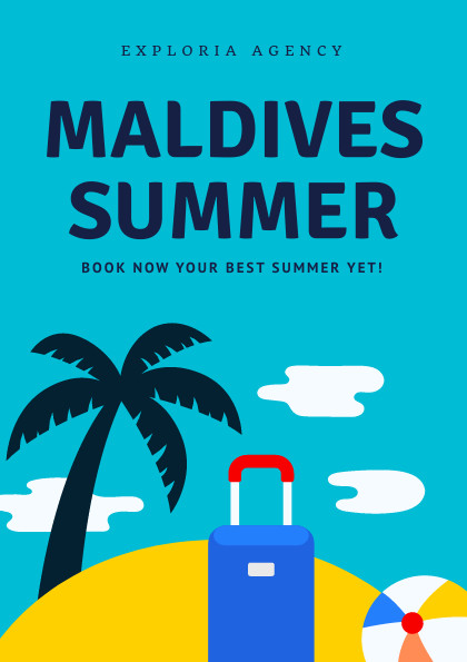 Exploria Maldives Summer – Flyer Template 420x595 template