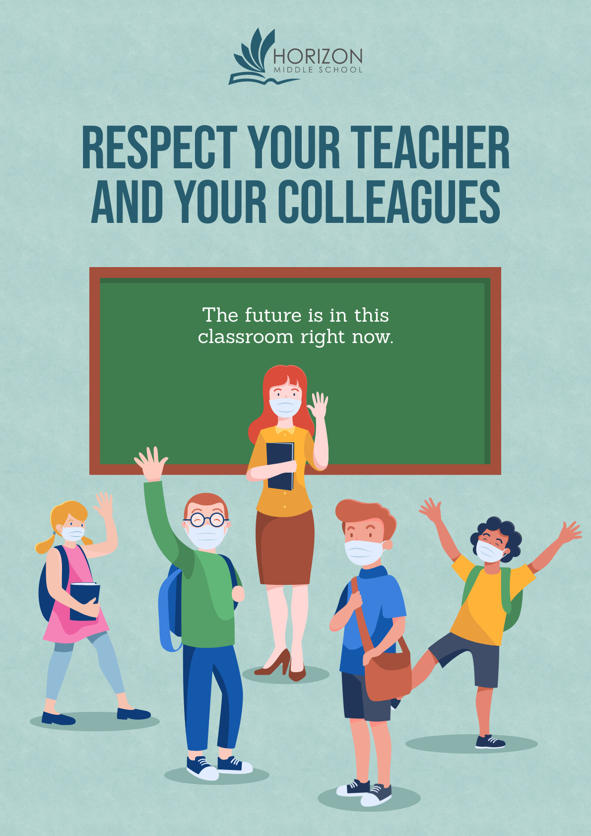 Respect Your Teacher School Poster 1191x1684 template