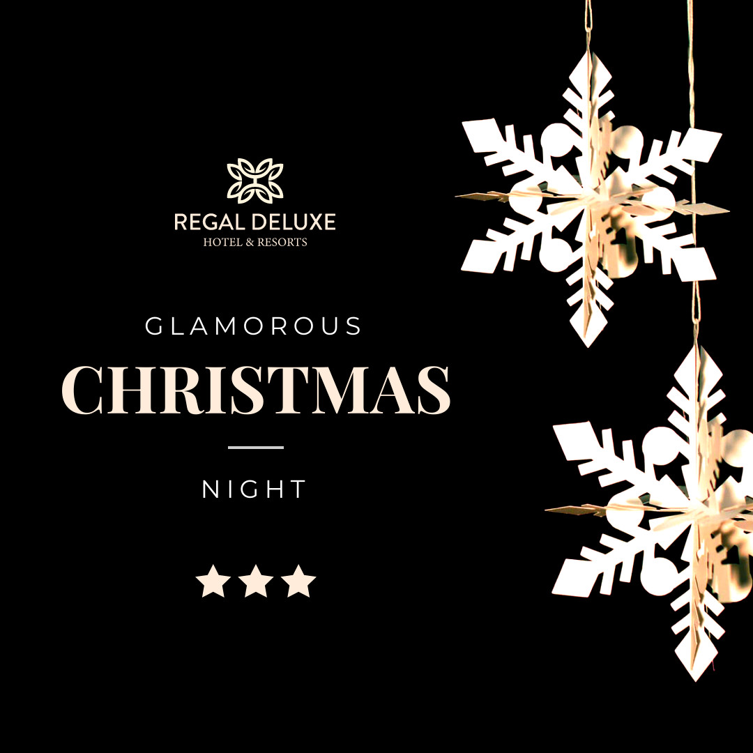 Gold Snowflake Glamorous Christmas Night 1080x1080 template