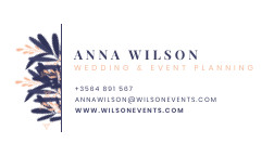 Anna Wilson Event Planning – Business Card Template 252x144 template