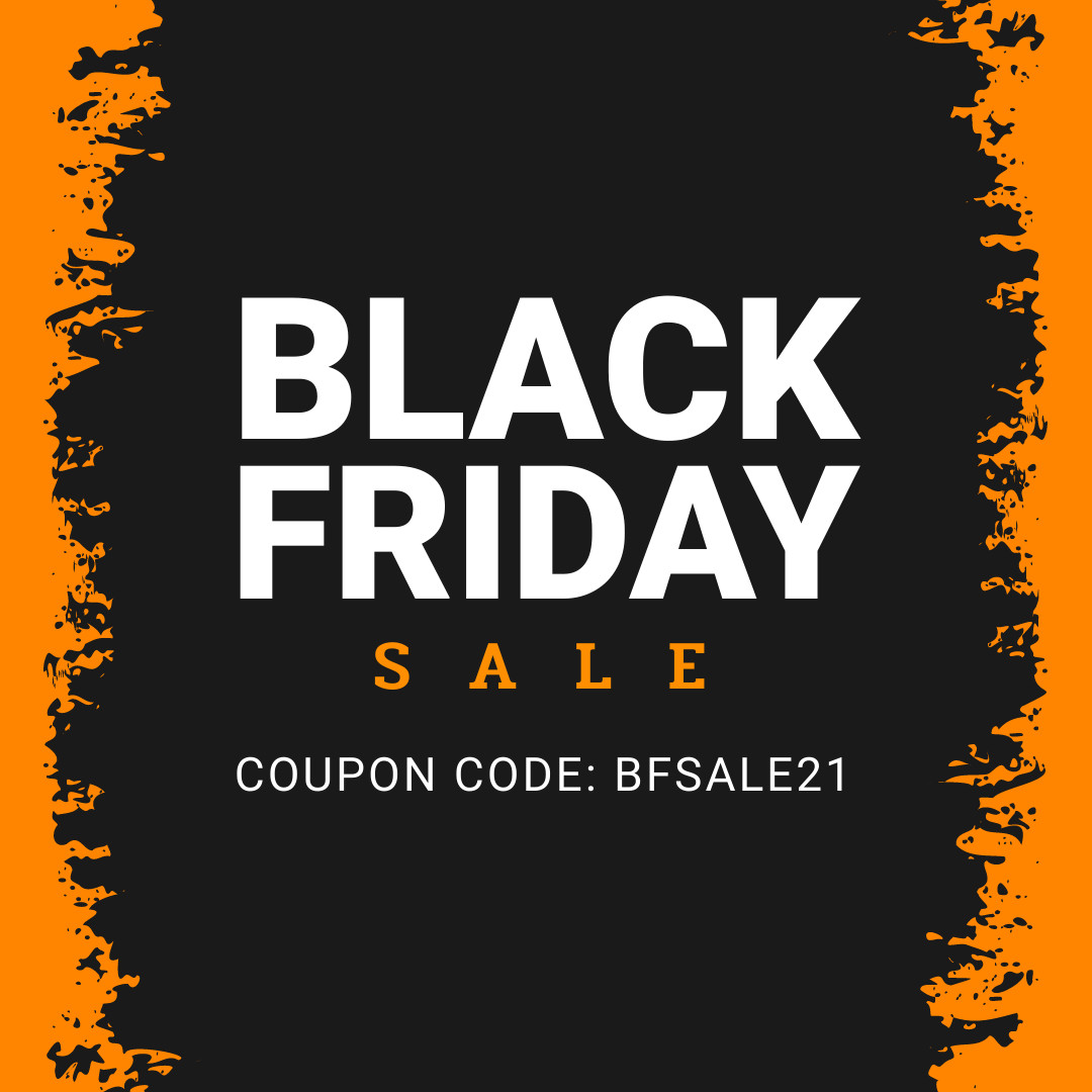 Orange Black Friday Sale Code 1080x1080 template