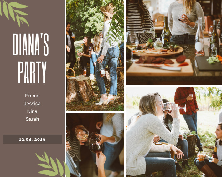 Diana Garden Party – Photo Collage Template  709x567 template