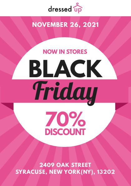 Dressed Up Pink Black Friday Flyer 420x595 template preview
