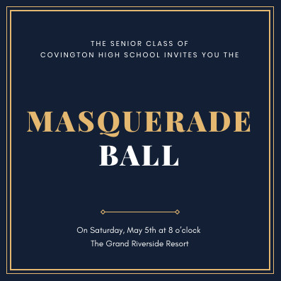 Navy Gold Masquerade Ball – Invitation Template 397x397 template