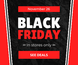 Black Friday In Red Stores Only 300x250 template