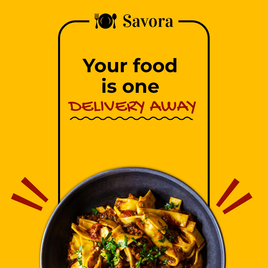 Your Food is One Delivery Away  1080x1080 template