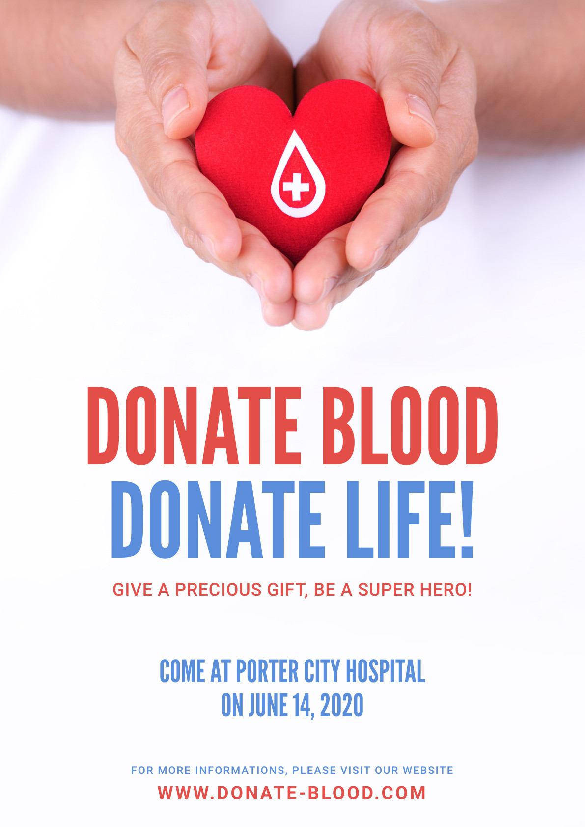 Donate Blood Donate Life – Poster Template 1191x1684 template