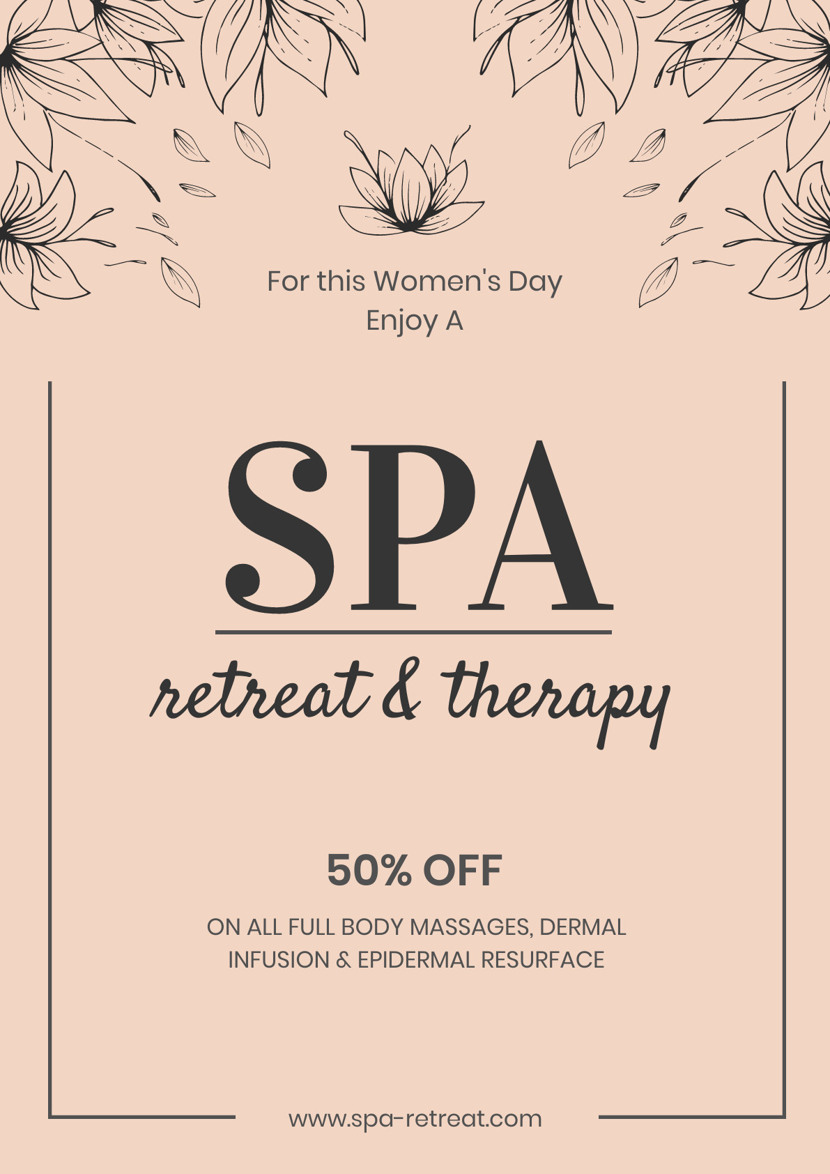 Women's Day Spa Retreat and Therapy – Poster Template 1191x1684 template
