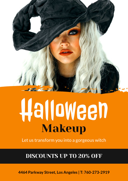 Gorgeous Witch Halloween Makeup Flyer 420x595 template