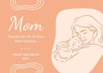 Line Illustration Mother's Day – Card Template 420x298 template