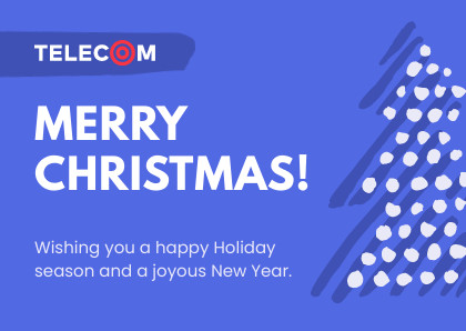 Blue Telecom Merry Christmas Card 420x298 template