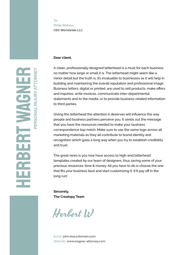 Herbert Wagner – Letterhead Template 595x842 template
