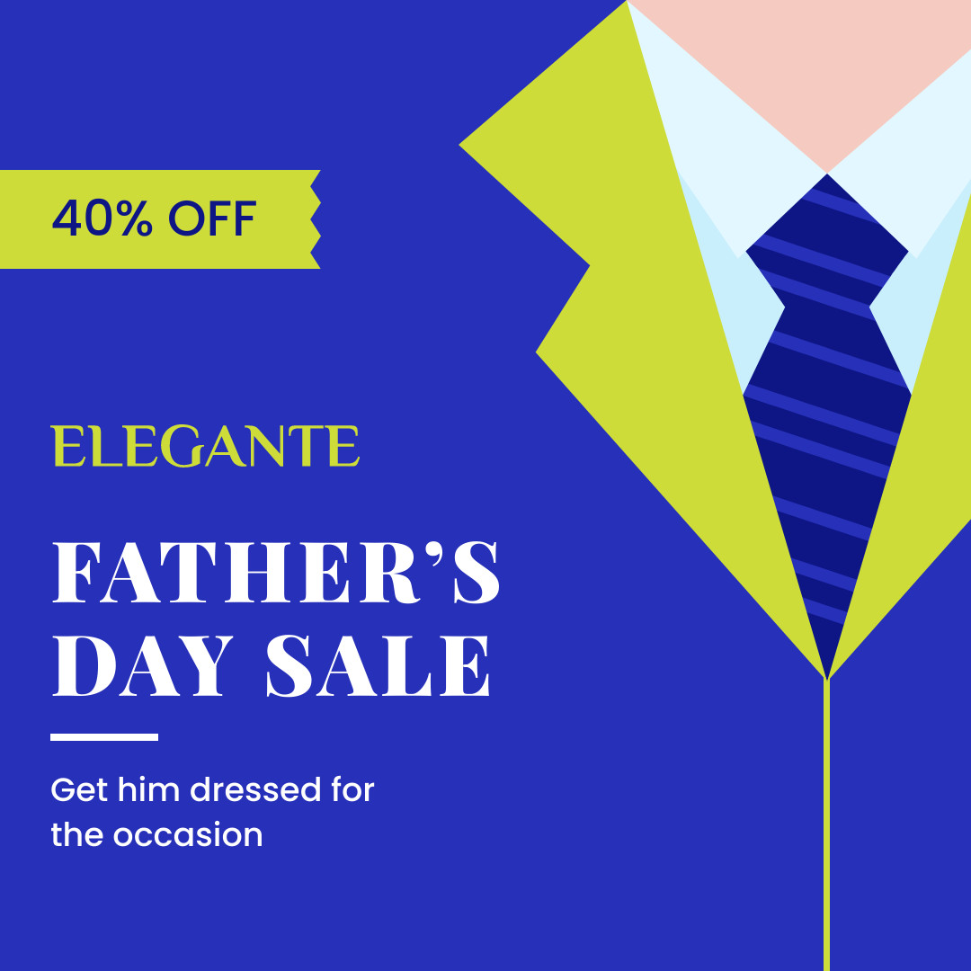 Elegant Father's Day Blue Sale 1080x1080 template