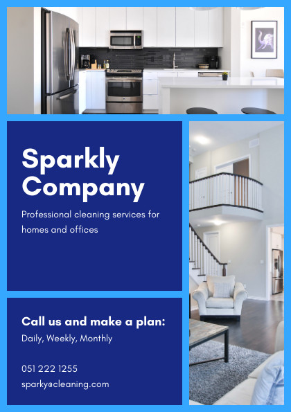 Sparkly Professional Cleaning Services Flyer 420x595 template