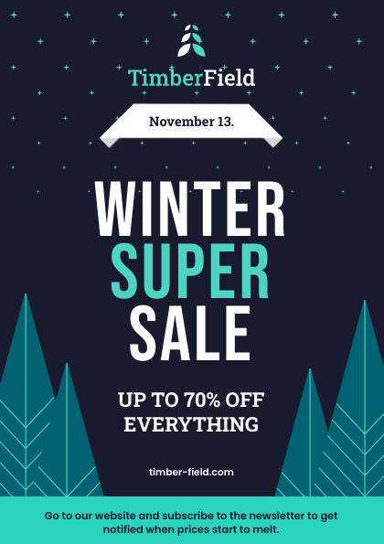 Winter Super Sale Pine Forest Flyer 420x595 template