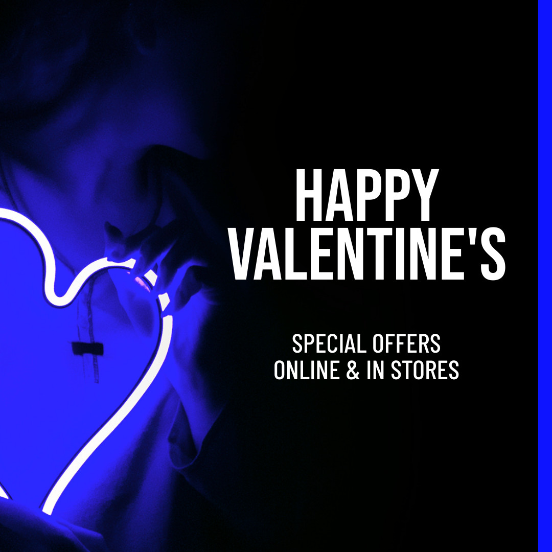Blue Happy Valentine's Day Offers 1080x1080 template