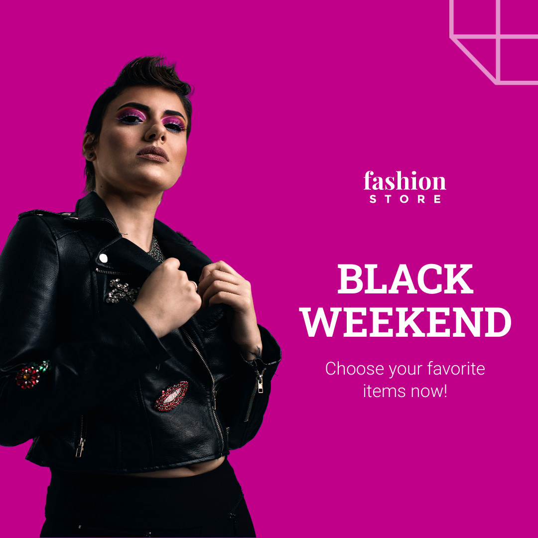 Pink Fashion Black Friday 1080x1080 template