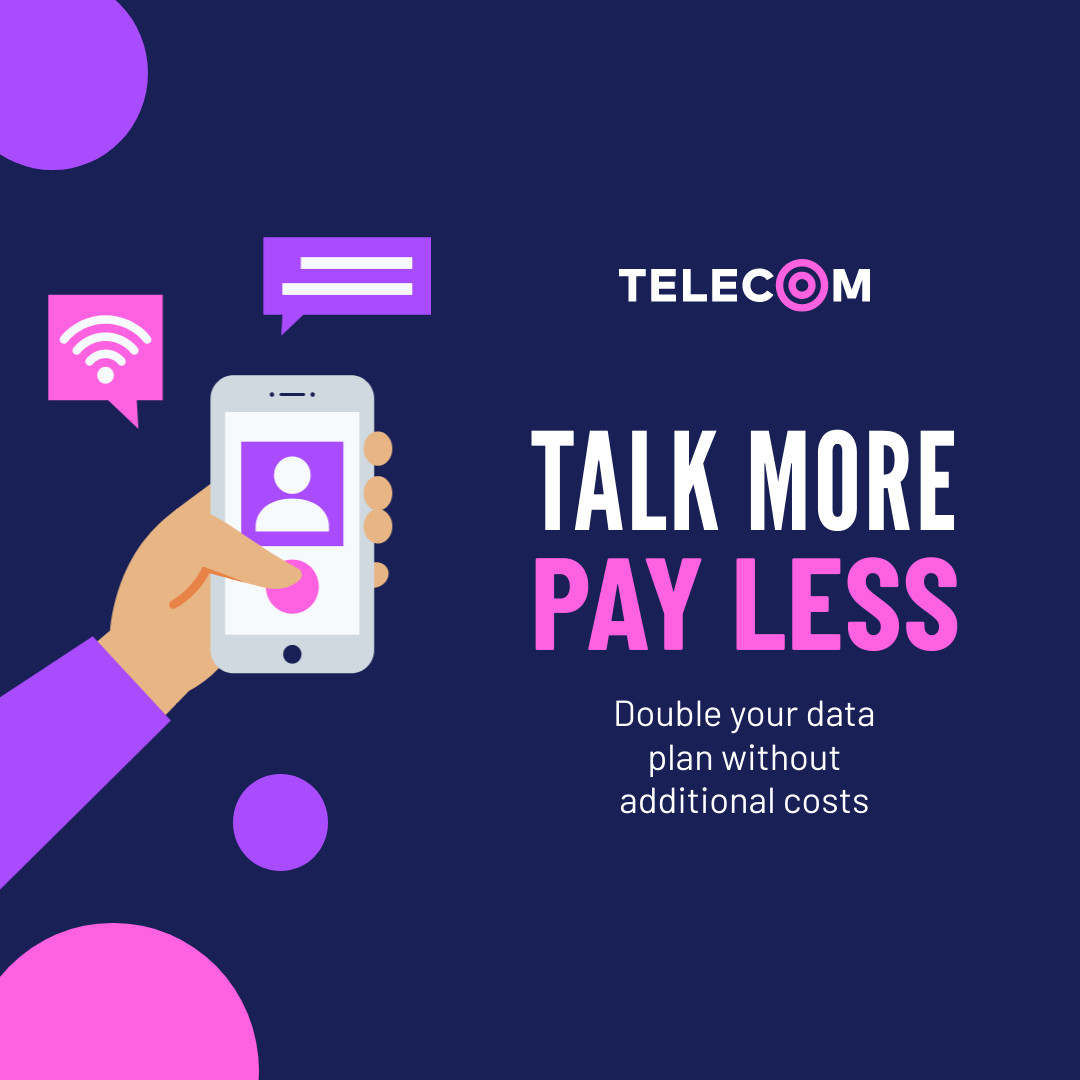 Talk More Pay Less Telecom Plan 1080x1080 template