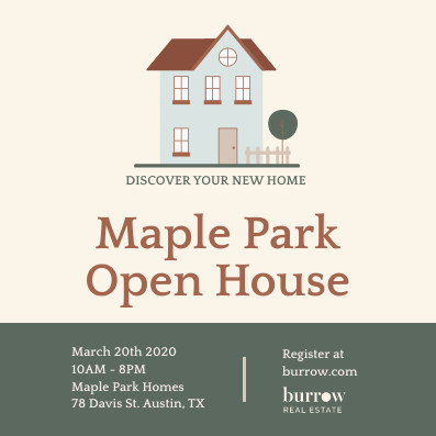 Maple Park Open House – Invitation Template 397x397 template