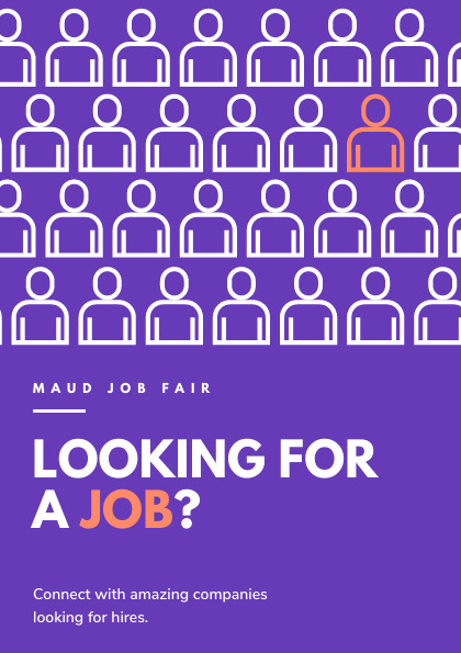 Maud Job Fair Purple – Flyer Template 420x595 template