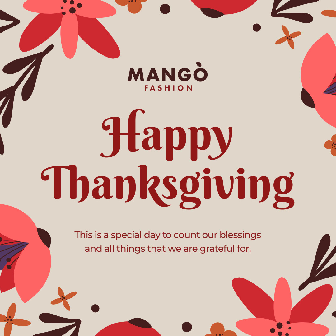 Mango Fashion Thanksgiving Flower Wrap 1080x1080 template