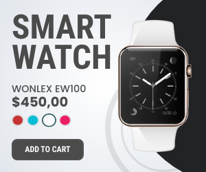 White Wonlex Smart Watch 300x250 template