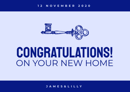 Blue Key New Home – Card Template 420x298 template