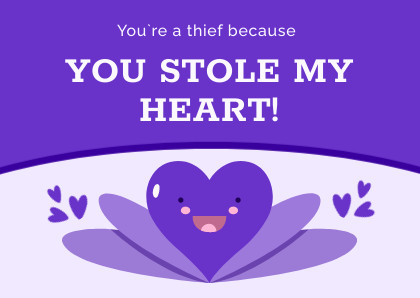 Purple Valentine's Day Heart Thief 420x298 template