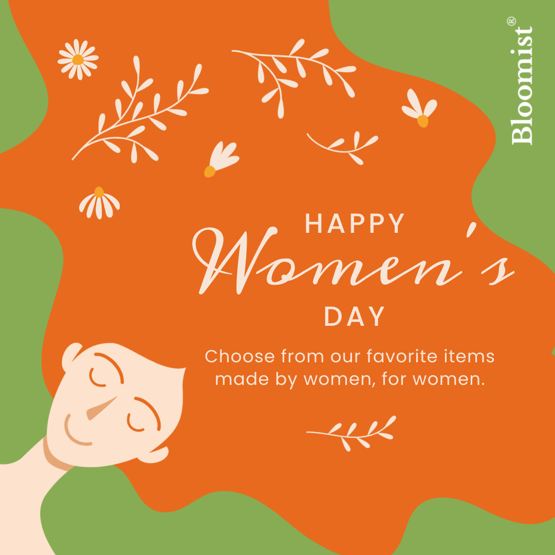 Happy Women's Day Hair Illustration 1080x1080 template preview