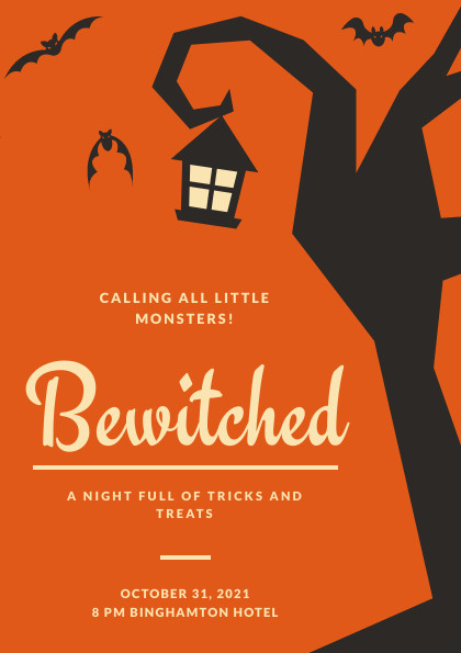 Halloween Bewitched Night Flyer 420x595 template