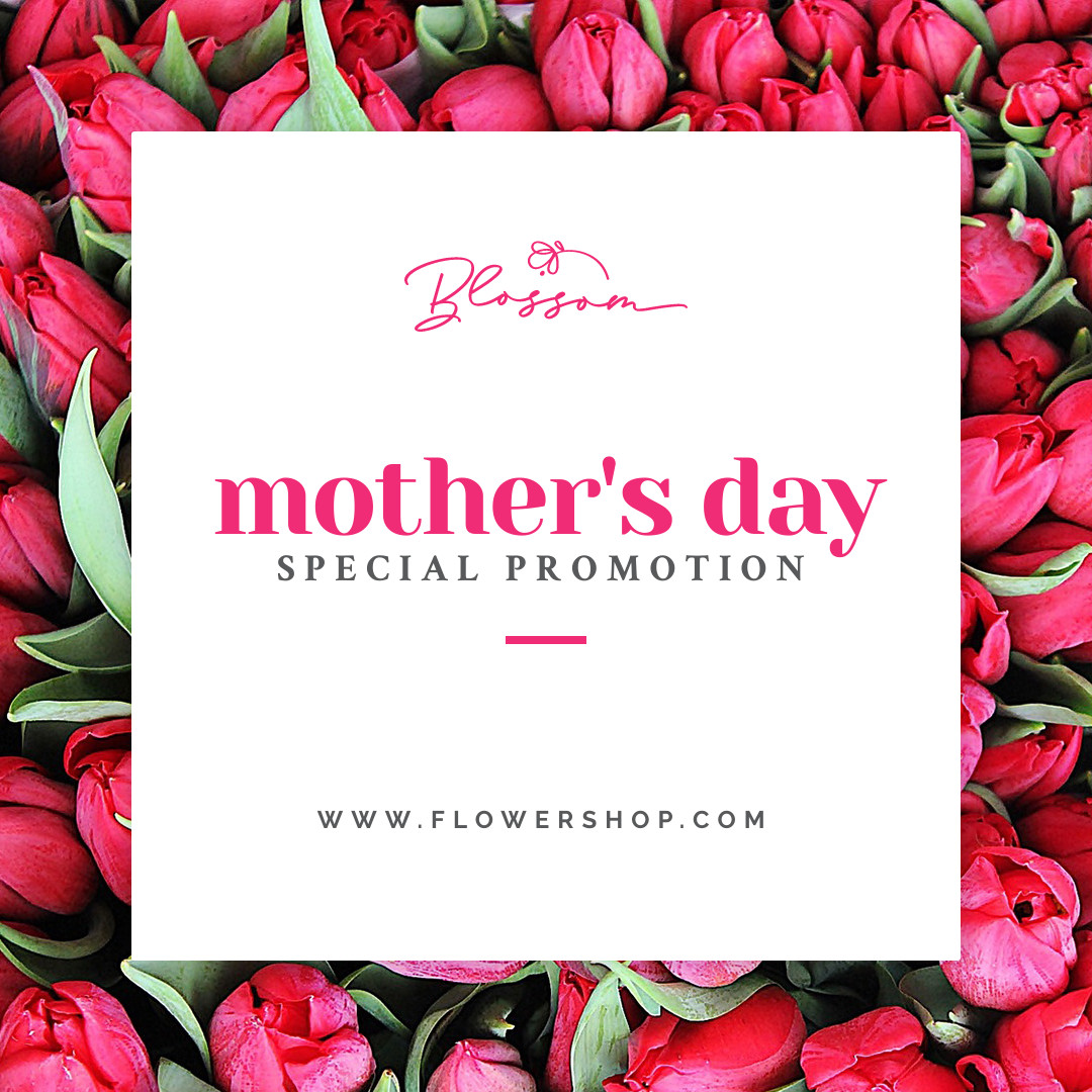 Mothers Day Special Promotion Tulips 1080x1080 template