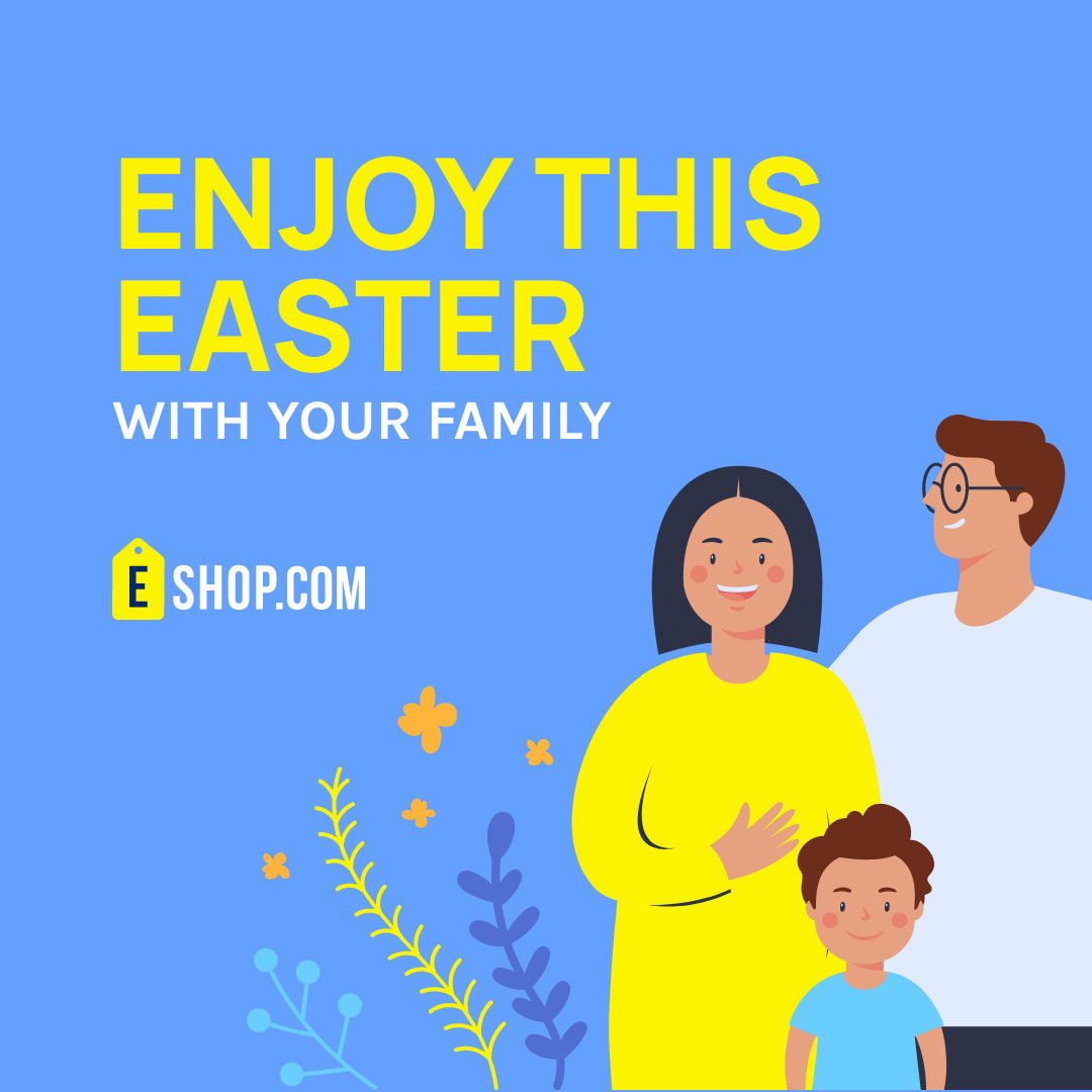 Enjoy Easter with Family Easter 1080x1080 template