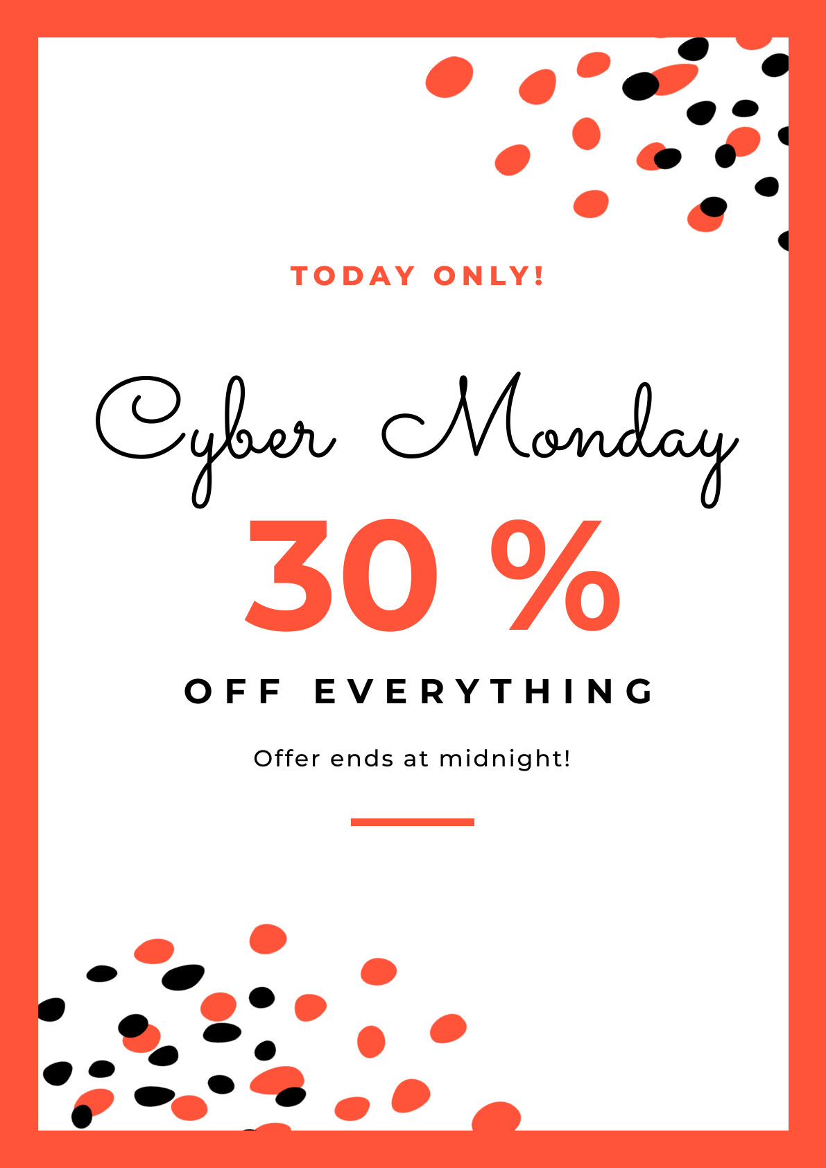 Today Only 30 Cyber Monday Poster 1191x1684 template