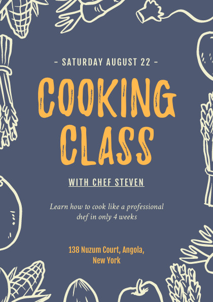 Chef Steven Cooking Class – Flyer Template  420x595 template