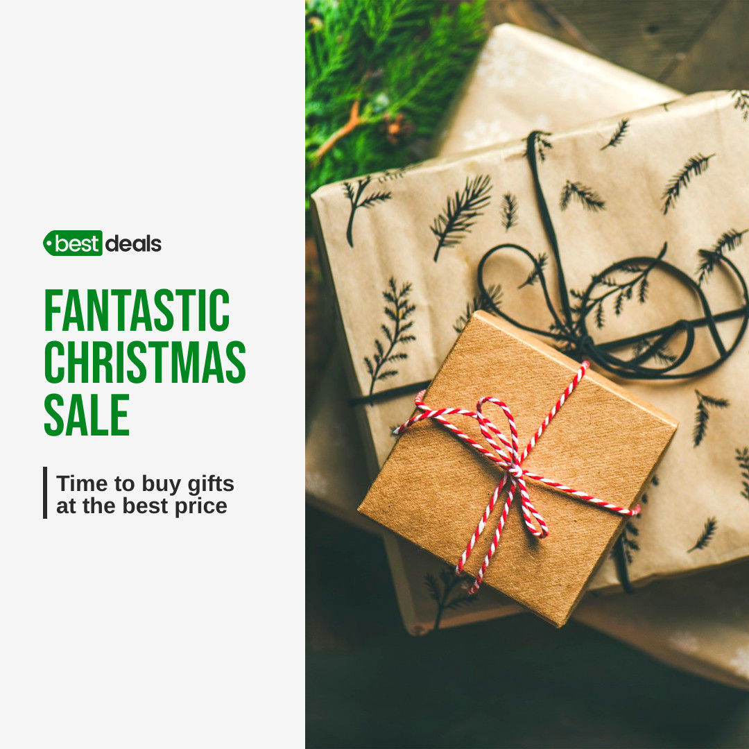 Fantastic Christmas Sale to Buy Gifts 1080x1080 template preview