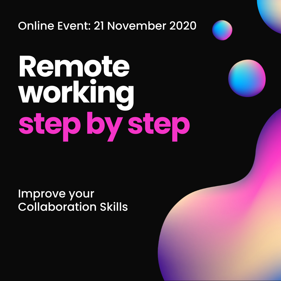 Step by Step Remote Working 1080x1080 template