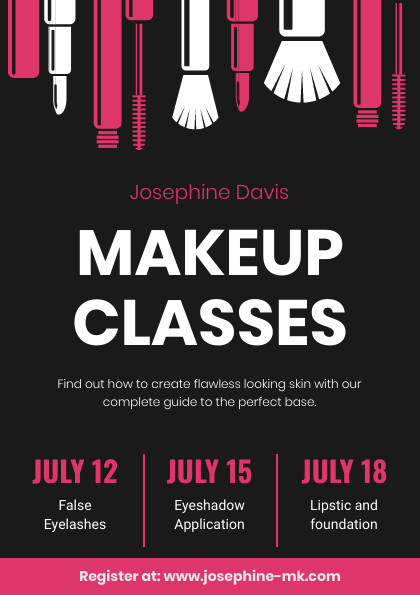 Josephine Makeup Classes – Flyer Template  420x595 template preview
