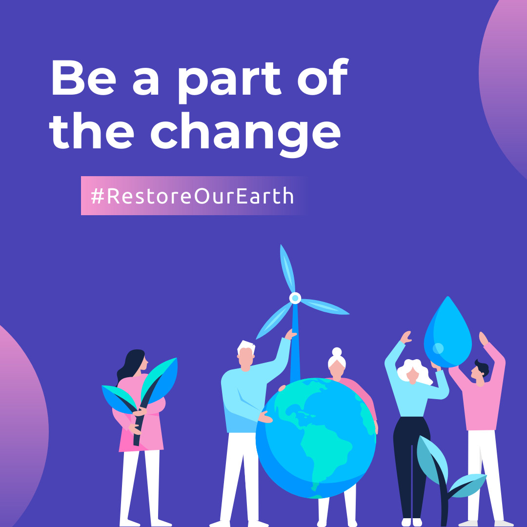 Part of the Change on Earth Day 1080x1080 template