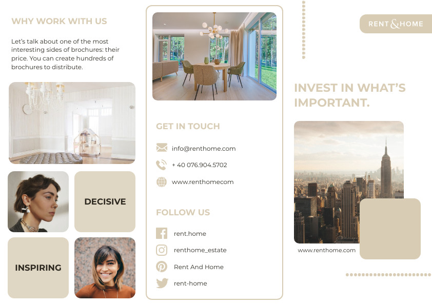 Rent and Home Invest – Brochure Template  842x595 template