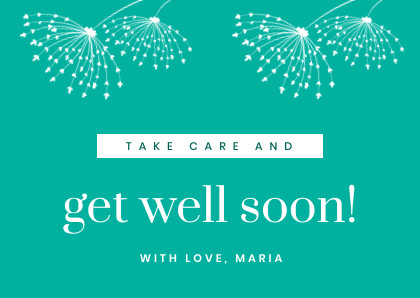 Teal Take Care with Love – Card Template 420x298 template