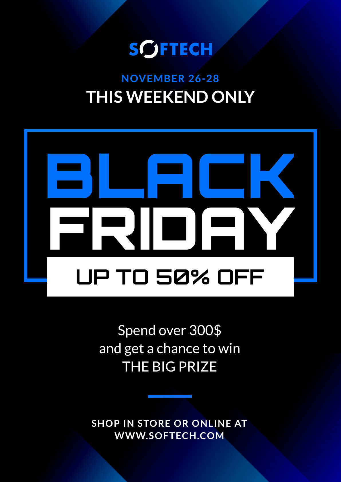 Tech The Big Prize Black Friday Poster 1191x1684 template