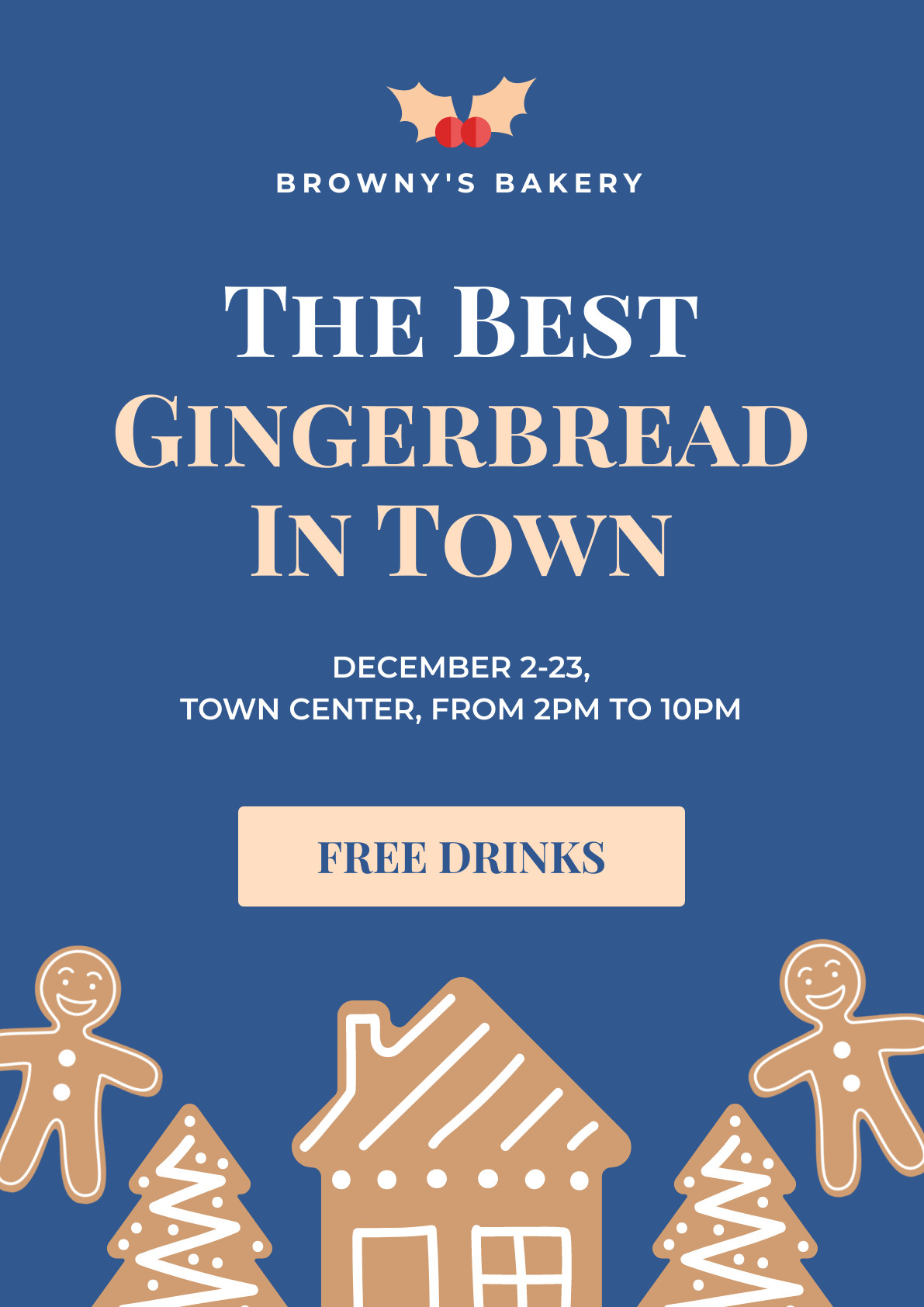 The Best Christmas Gingerbread Poster 1191x1684 template